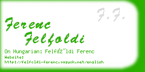 ferenc felfoldi business card